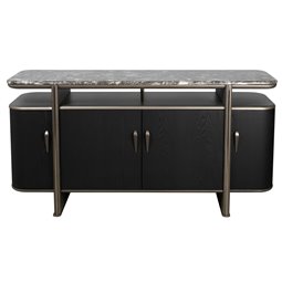 Буфет Savelli black, металл/искусственный мрамор/MDF/древесный шпон, H77x150x40cm