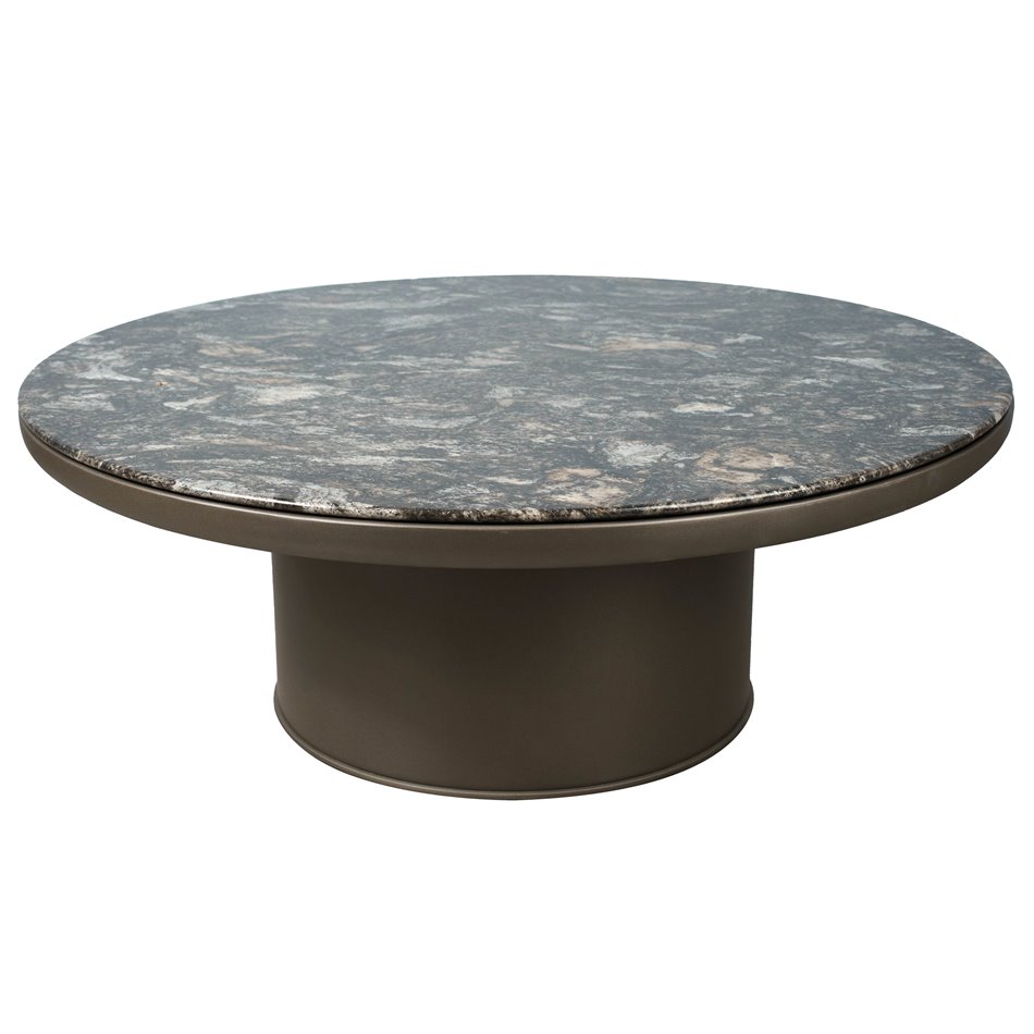 Кофейный столик Saulre black, MDF/искусственный мрамор, D90cm H34cm