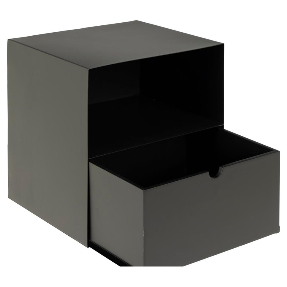 Прикроватная тумбочка Aliet, черная, сталь, H30x25x30см