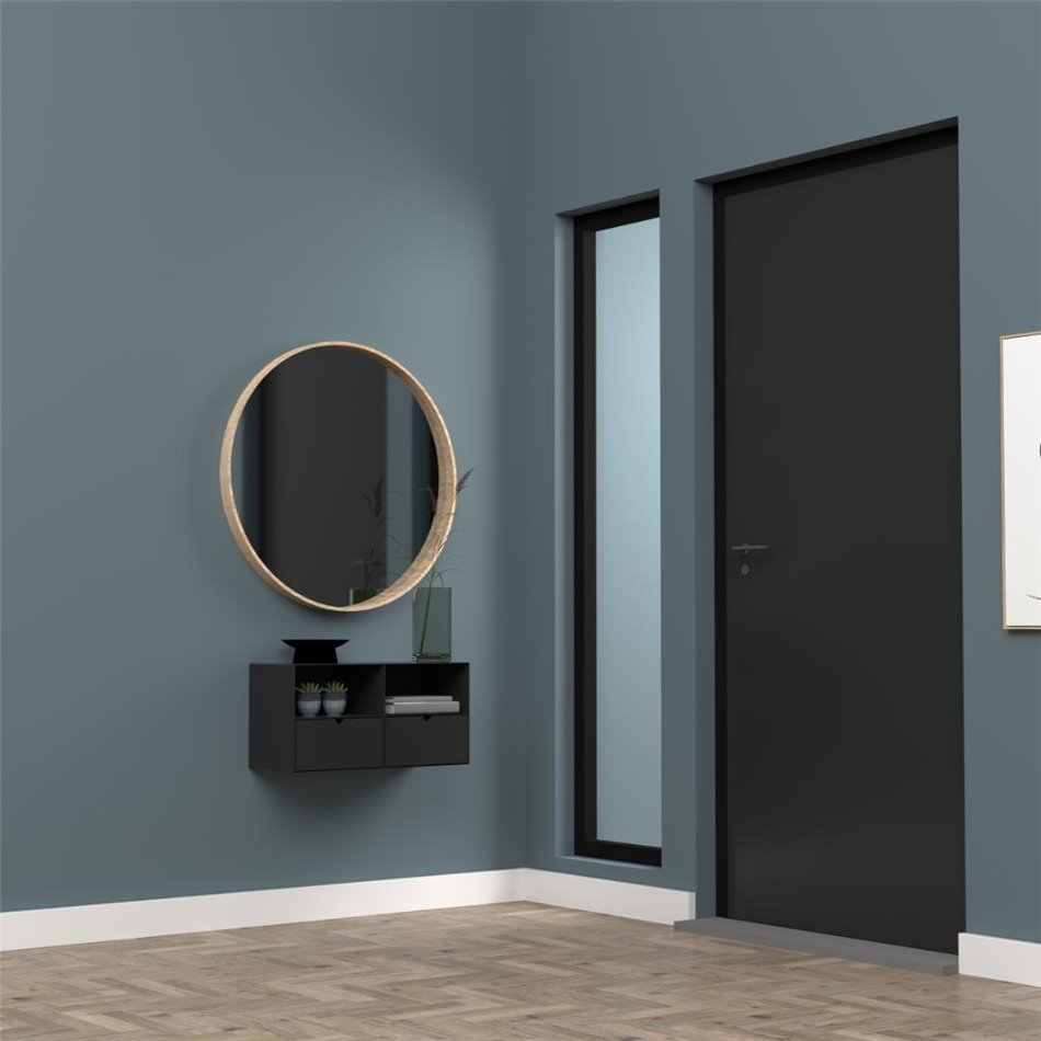 Прикроватная тумбочка Aliet, черная, сталь, H30x25x30см