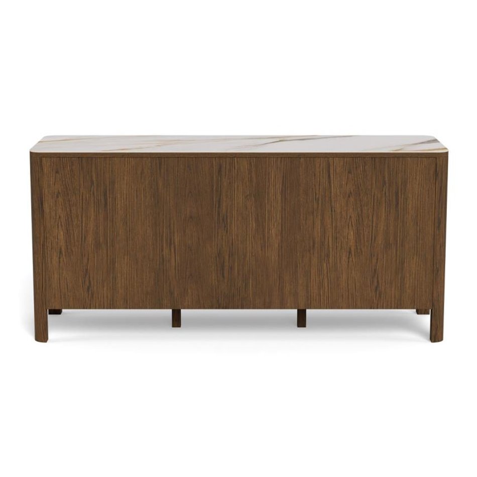 Sideboard Aktapon, brown/beige, lacquered oak veneer, H75x40x160cm