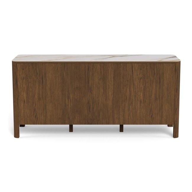 Sideboard Aktapon, brown/beige, lacquered oak veneer, H75x40x160cm
