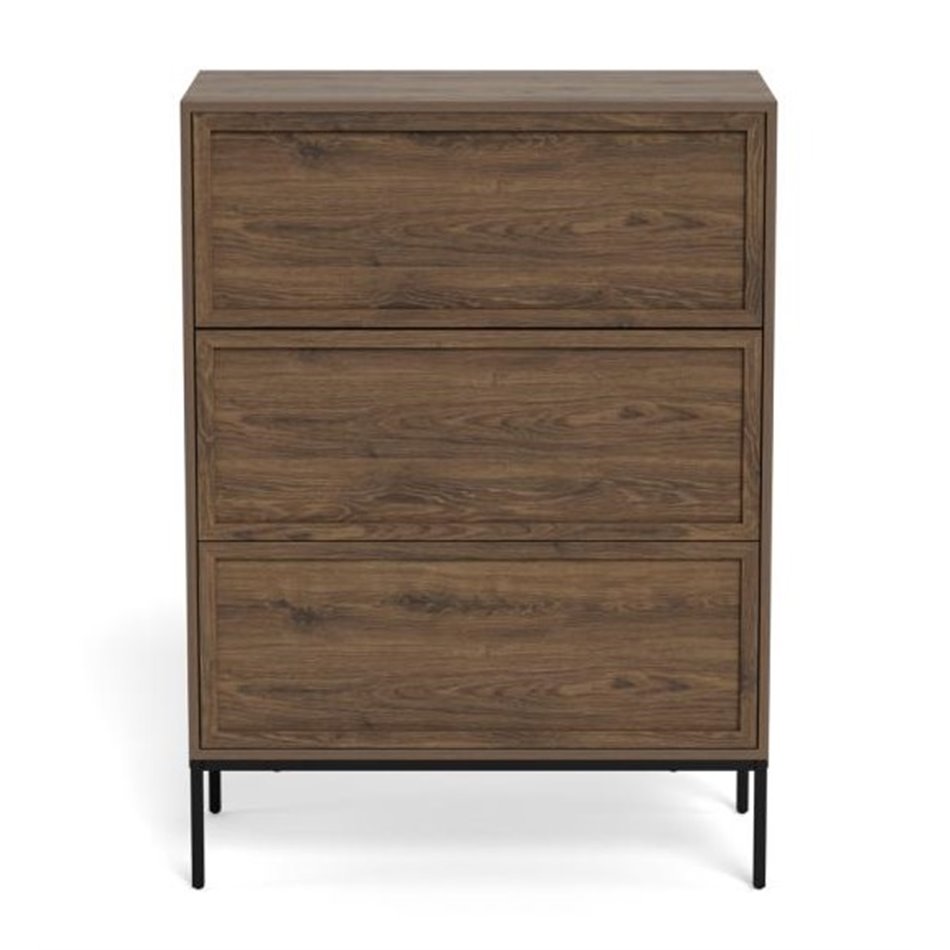 Chest of drawers Almdale, brown, steel/MDF, H110x40x80cm