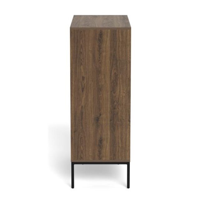 Chest of drawers Almdale, brown, steel/MDF, H110x40x80cm
