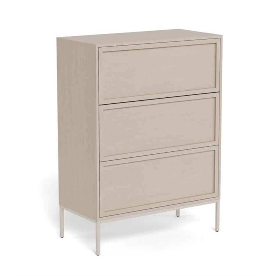 Chest of drawers Almdale, beige, steel/MDF, H110x40x80cm