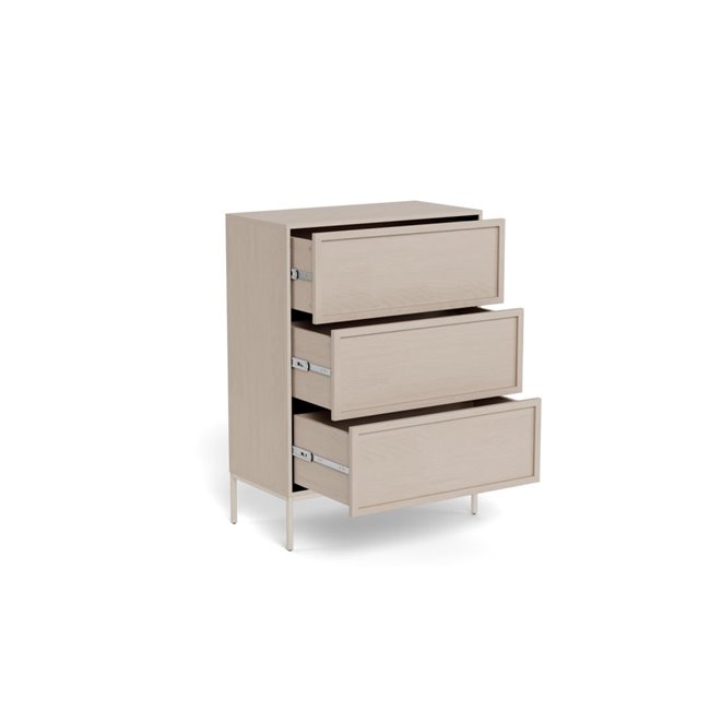 Chest of drawers Almdale, beige, steel/MDF, H110x40x80cm