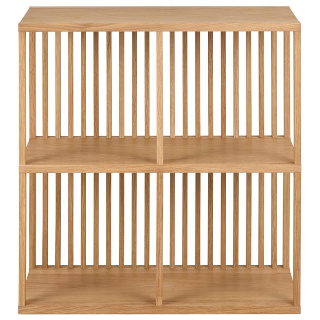 Wall shelf Alington, oiled oak veneer/melamine, H69x31x67cm