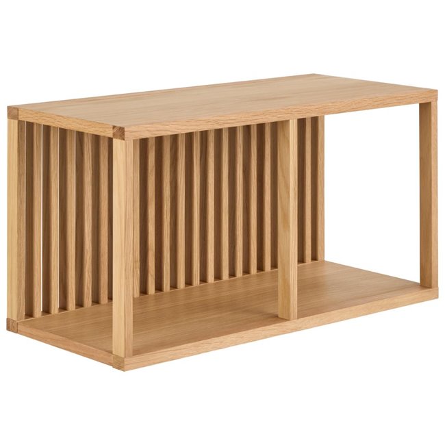 Wall shelf Alington, oiled oak veneer/melamine, H35.5x31x67cm
