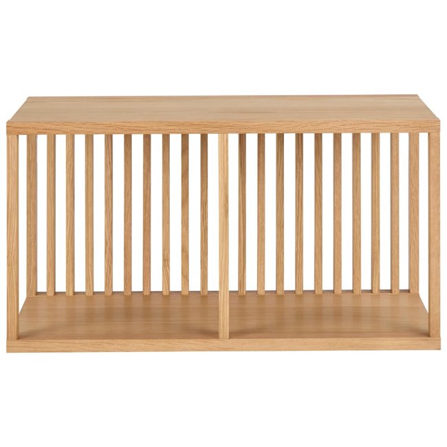 Wall shelf Alington, oiled oak veneer/melamine, H35.5x31x67cm