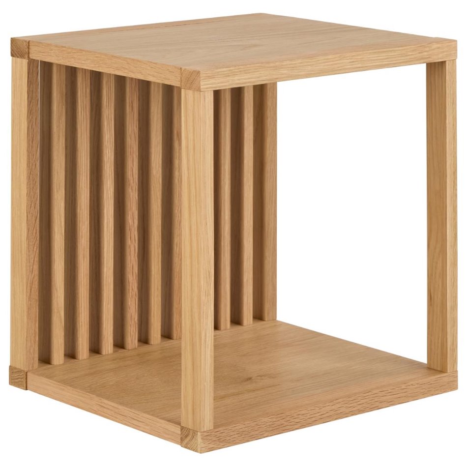 Wall shelf Alington, oiled oak veneer/melamine, H35.5x31x34cm