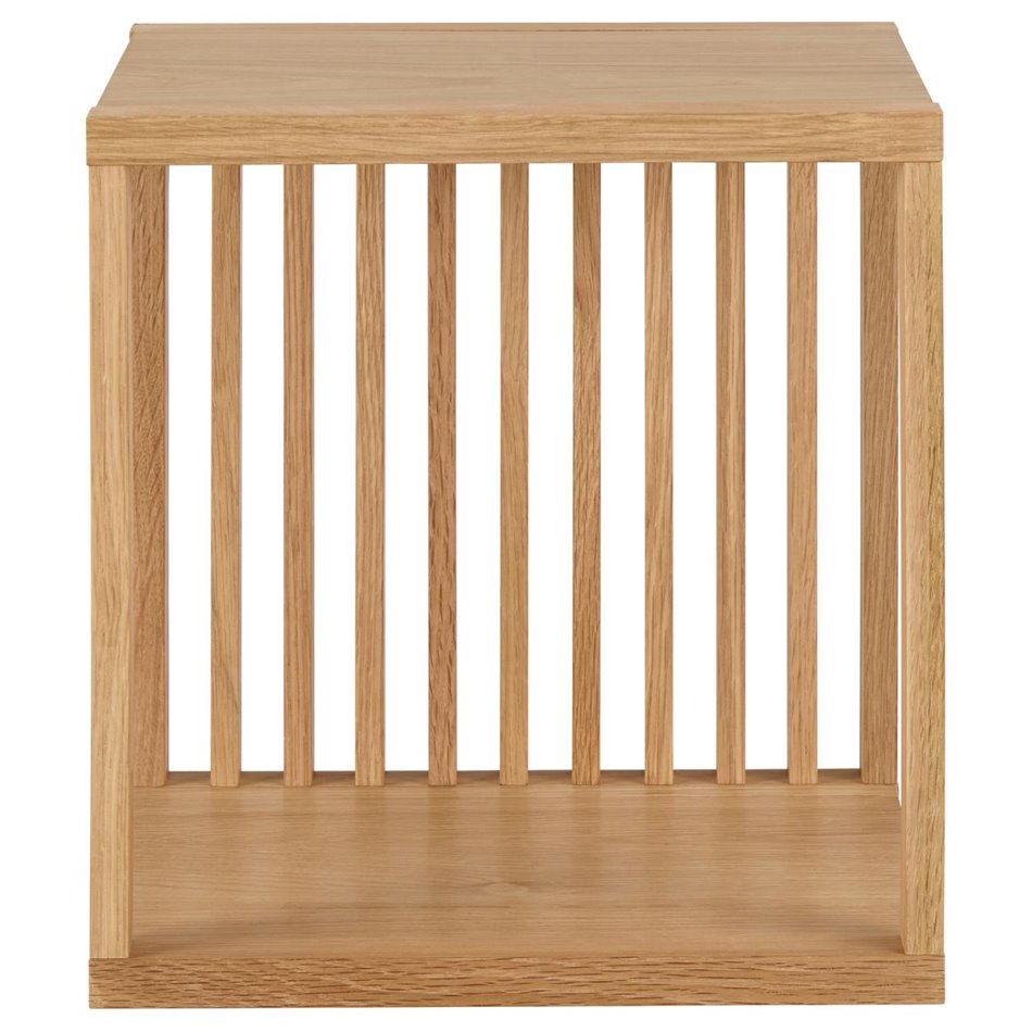 Wall shelf Alington, oiled oak veneer/melamine, H35.5x31x34cm