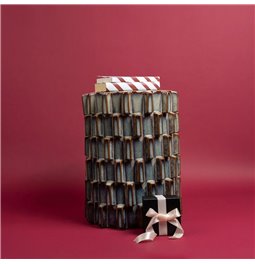 Side table Arrivato Sting, blue/brown, D35cm H46cm