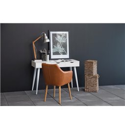 Office desk Aptun, white, steel/MDF, H77x50x110cm