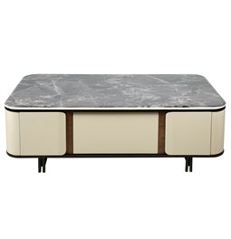 Кофейный столик Saraso, MDF/ореховый шпон/мрамор/металл, 130x70cm H40cm