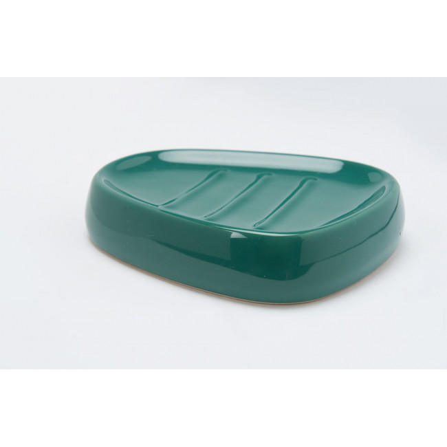 Мыльница, зеленый цвет, керамика, 12x9.5x2.3cm