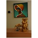 Стеклянная картина Lady in yellow с LED, 80x80x3.5cm