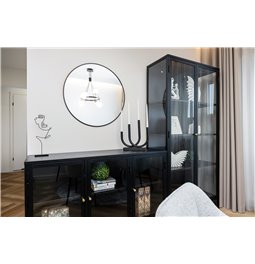 Mirror Iza, round, black, D100