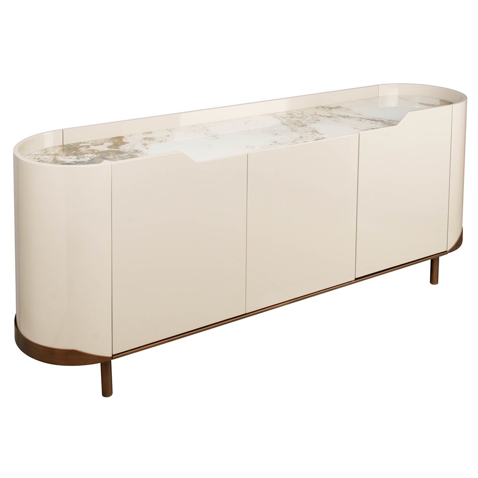 Буфет Sarnno kahaki, спеченный камень/MDF/металл, H74x180x42cm