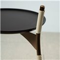Side table Sattely, wood/metal/PU, D38cm H60cm