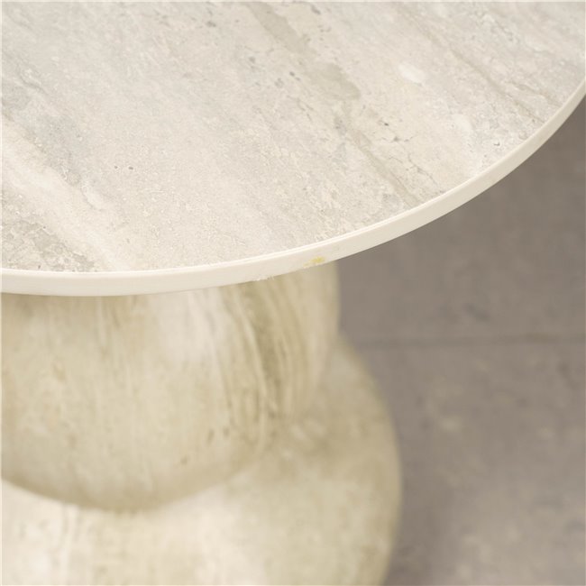 Side table Walersdorf, sintered stone/metal, D45cm H49cm