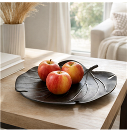 Decorative tray Johanna bronze, black, 31x29cm H4cm