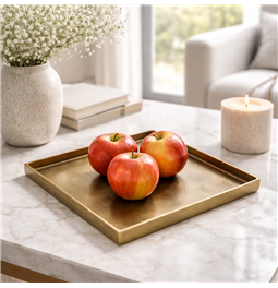 Metal tray Jorina gold, 25x25cm H2cm