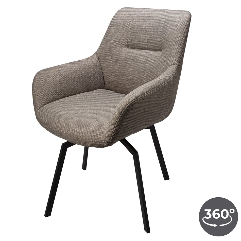 Chair Sennen, rotatable 360 degrees, dark grey, H84x63x63cm, seat height 45cm