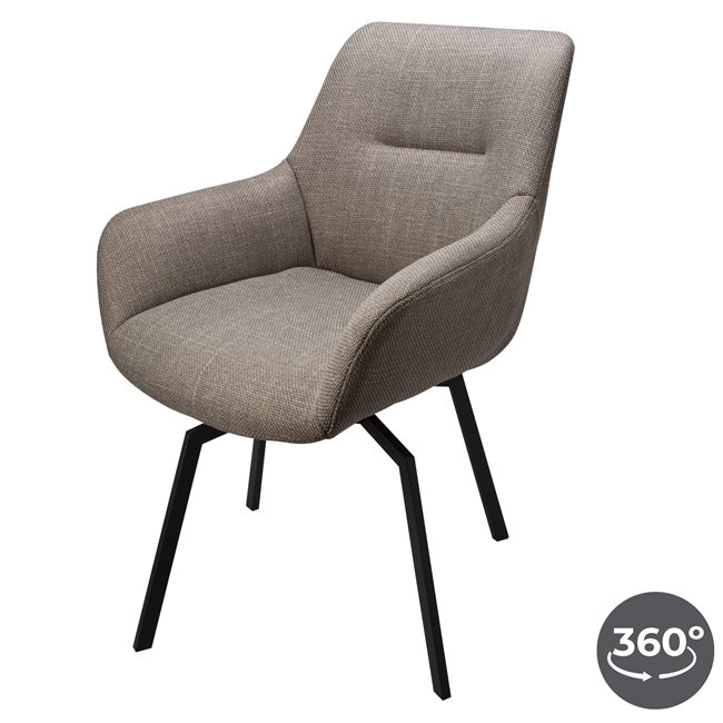 Chair Sennen, rotatable 360 degrees, dark grey, H84x63x63cm, seat height 45cm