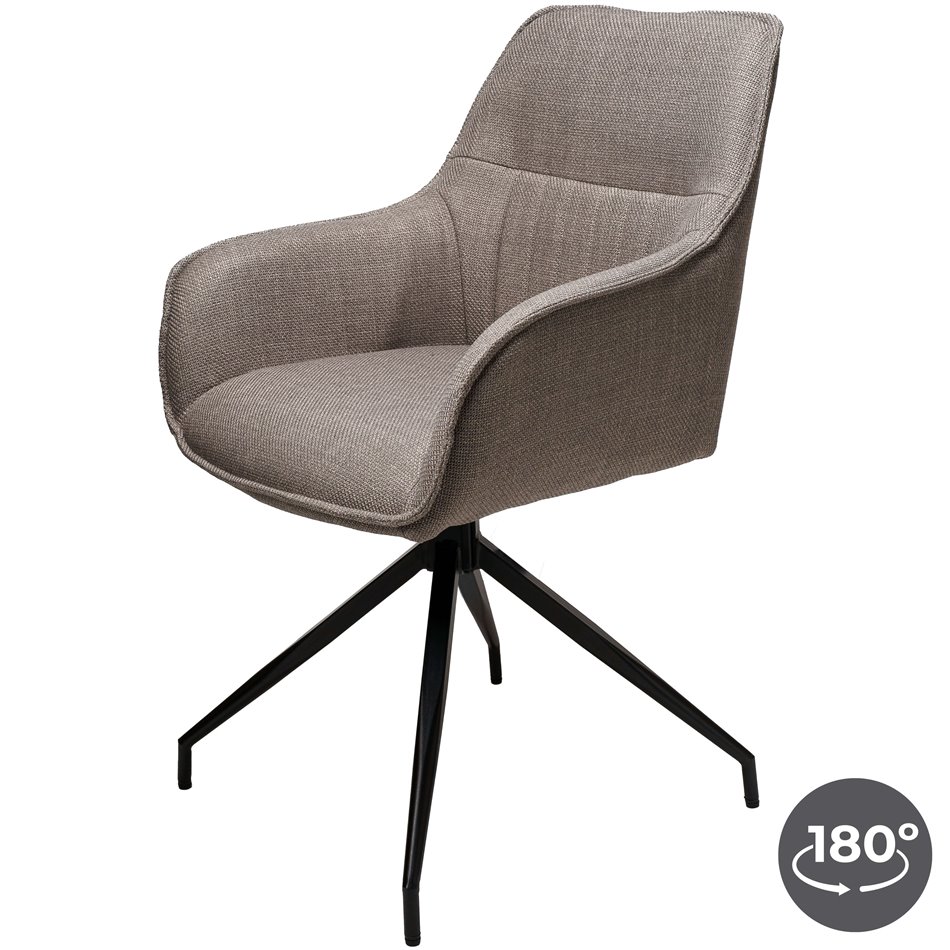 Armchair Tamarino, grey, swivelling 180 degrees, H88x59x58cm, seat height 49cm