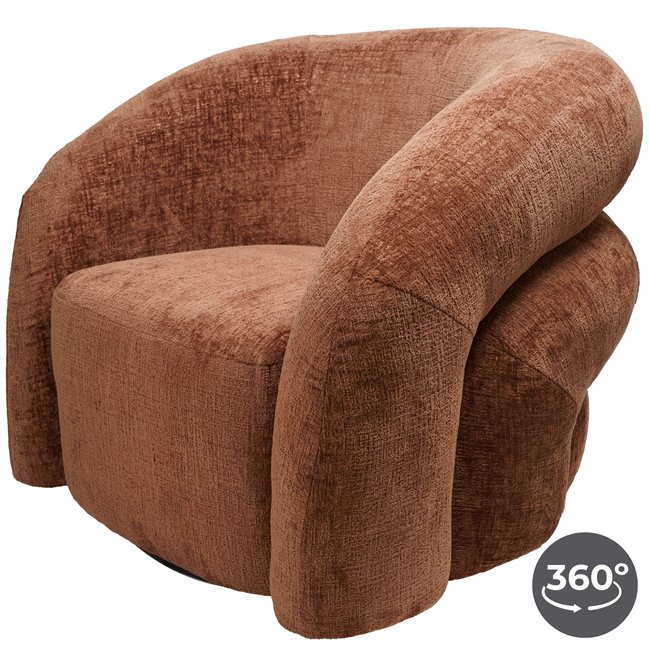 Swivel chair Vally, caramel 500, rotatable 360 degrees, 87x89x72cm