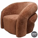 Swivel chair Vally, caramel 500, rotatable 360 degrees, 87x89x72cm