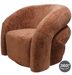 Swivel chair Vally, caramel 500, rotatable 360 degrees, 87x89x72cm
