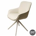 Dining chair Settle 90/24, return swivel 360, light brown/cream color, H85x63x58cm, seat H51cm