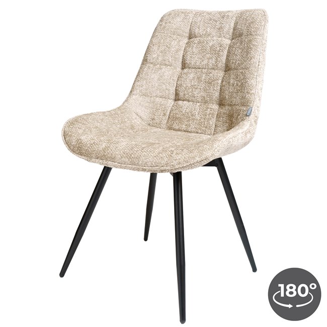 Dining chair Timmendorfo 30, swivelling 180 degrees, taupe color, H85x59x52, seat height 45.5cm