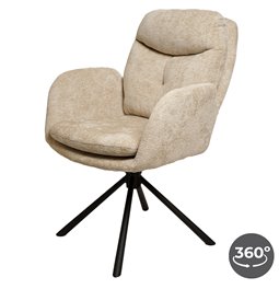 Dining chair Vilando 3, light taupe, rotatable 360 degrees, H90.5x68x60cm, seat height 48cm