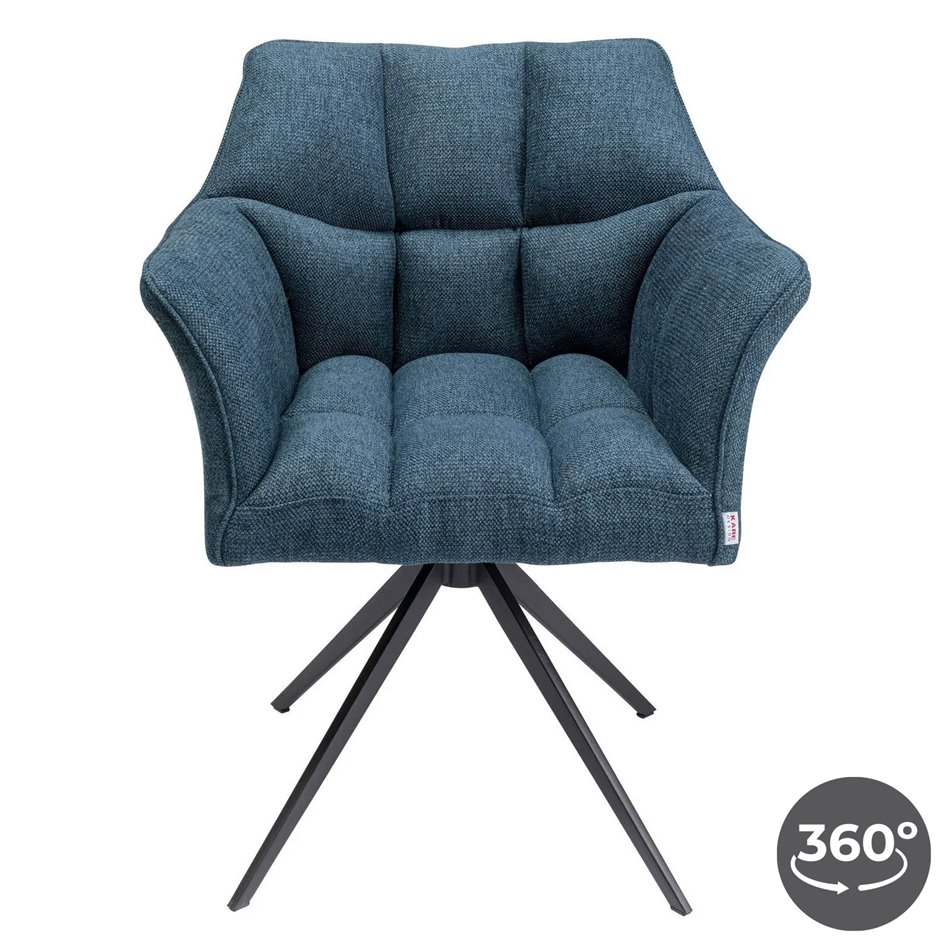 Обеденный стул Thinktank, вращающийся на 360 градусов, синий цвет, H85x65x42cm, высота сиденья 48cm