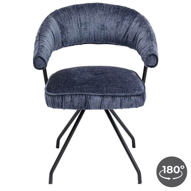 Обеденный стул Arabella, вращающийся на 180 градусов, синий цвет, H58x78x57cm, высота сиденья 50cm