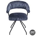 Обеденный стул Arabella, вращающийся на 180 градусов, синий цвет, H58x78x57cm, высота сиденья 50cm