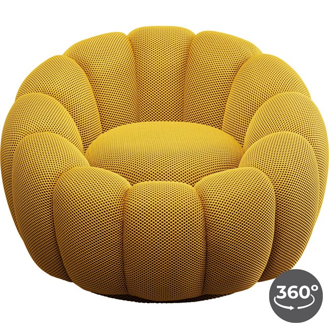 Вращающееся кресло Peppo Bloom, желтый, поворотное на 360 градусов, H66xD94см, высота сиденья 40см
