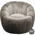 Swivel armchair Fiori, grey, rotatable 360 degrees, 73x89x88cm
