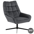 Resting chair Acri, dark grey, rotatable 360 degrees, H88x73x82cm, seat high 44cm