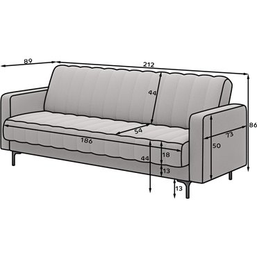 Guļamdīvāns Eroneyy, izvelkams, Lukso 40, samts, zils, H86x212x89cm