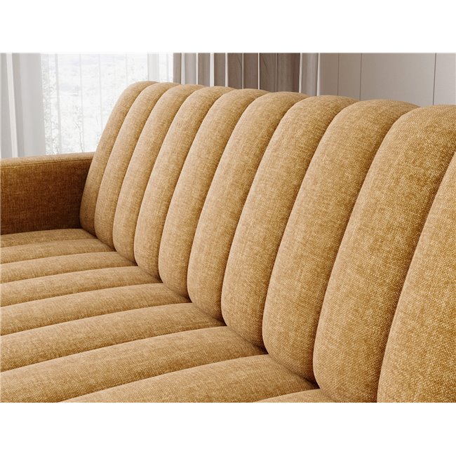 Sofa bed Eroneyy, sleeping function, Manhattan 45, velvet, yellow, H86x212x89cm