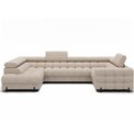 U-shaped sofa Efectory L, sleeping function, Calmora 18, beige, H93x346x205cm