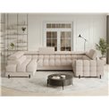 U-shaped sofa Efectory L, sleeping function, Calmora 18, beige, H93x346x205cm