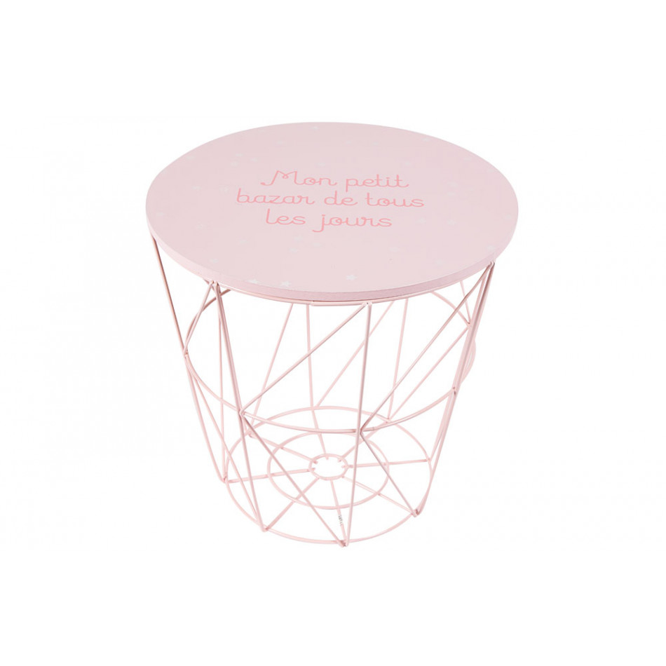 Table with storage space Kumi, pink, H30xD29.5cm