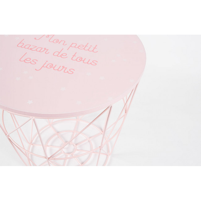 Table with storage space Kumi, pink, H30xD29.5cm