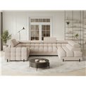U-shaped sofa Efectory R, sleeping function, Calmora 18, beige, H93x346x205cm