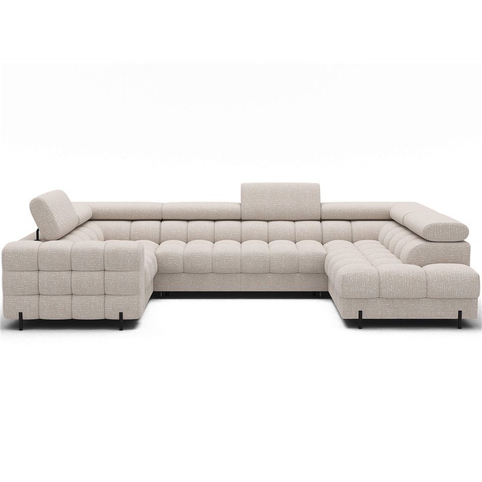 П-образный угловой диван Efectory R, раздвижной, Baffix 20, бежевый, H93x346x205cm