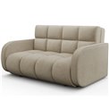 Sofa bed Eldeverio 3-seater, sleeping function, Aura 18, velvet, beige, H83x154x103cm